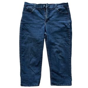 𝅺NYDJ womens lift and tuck technology capri blue jeans stretchy size 12